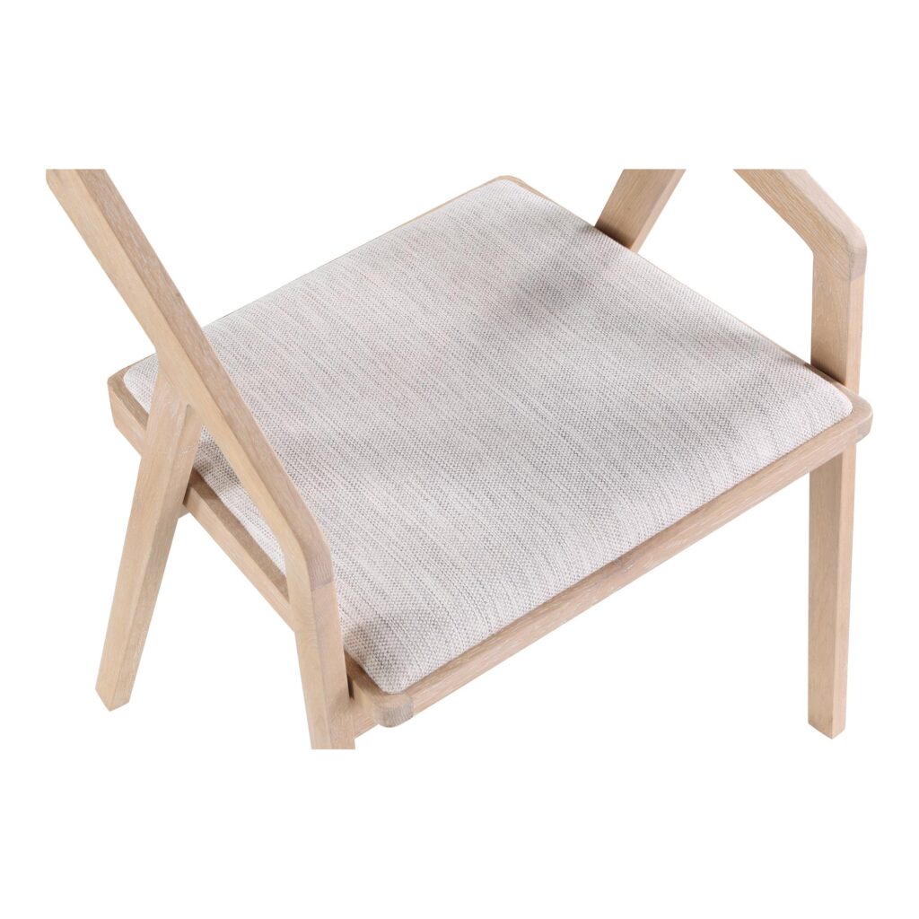 Padma Oak Arm Chair Light Grey - Image 5