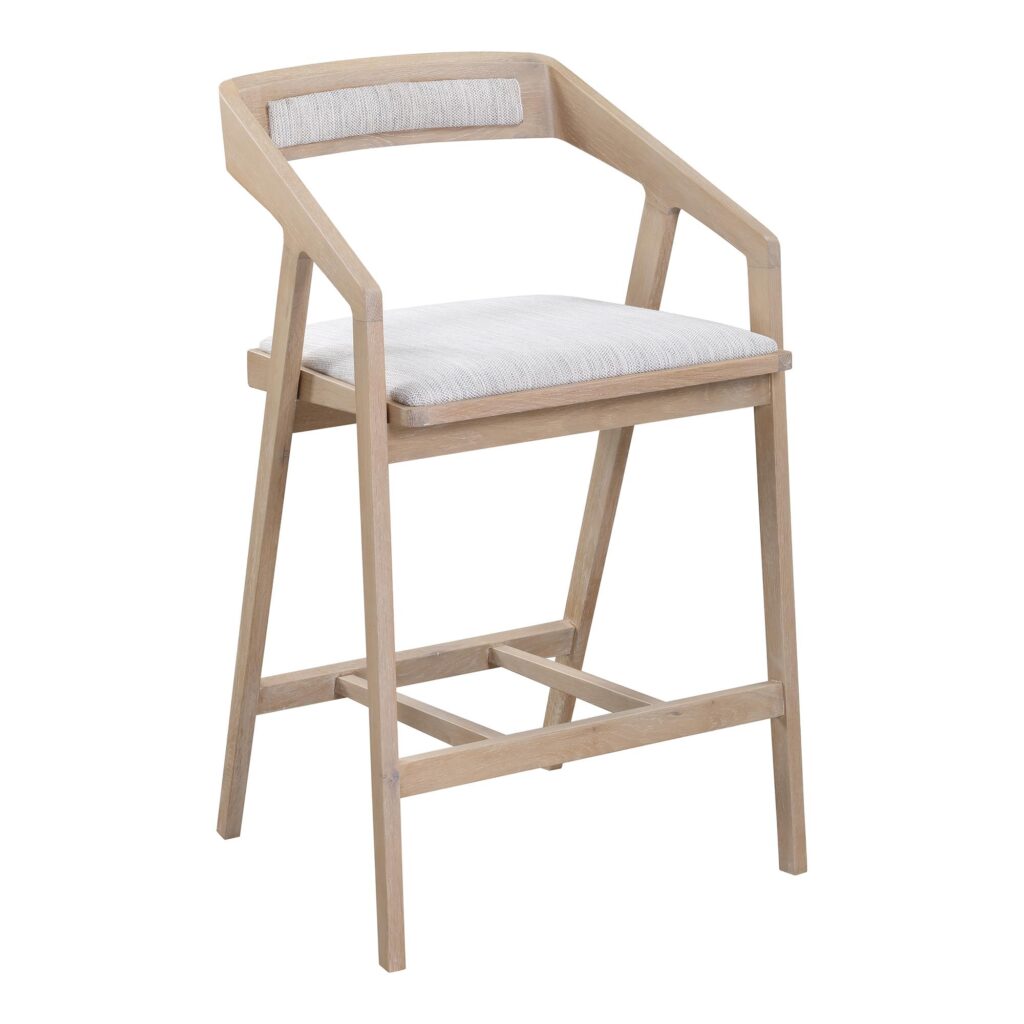 Padma Oak Counter Stool Light Grey - Image 2