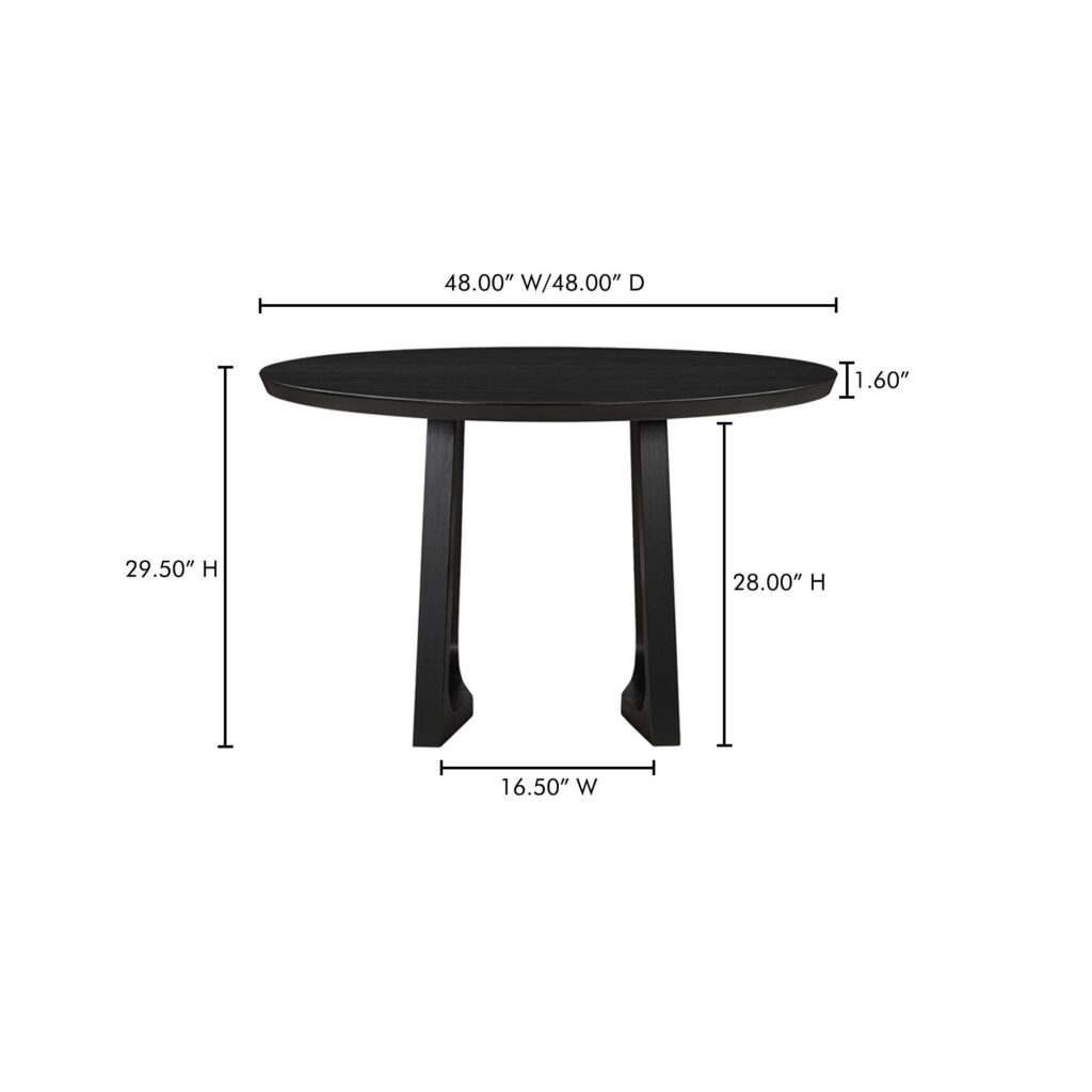 Silas Round Dining Table Black Ash - Image 8