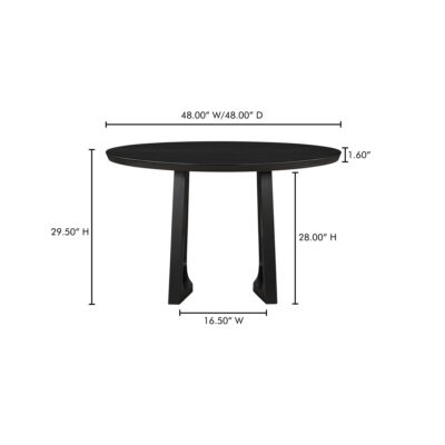 Silas Round Dining Table Black Ash BC-1102-02-0 BC 1102 02 0 70