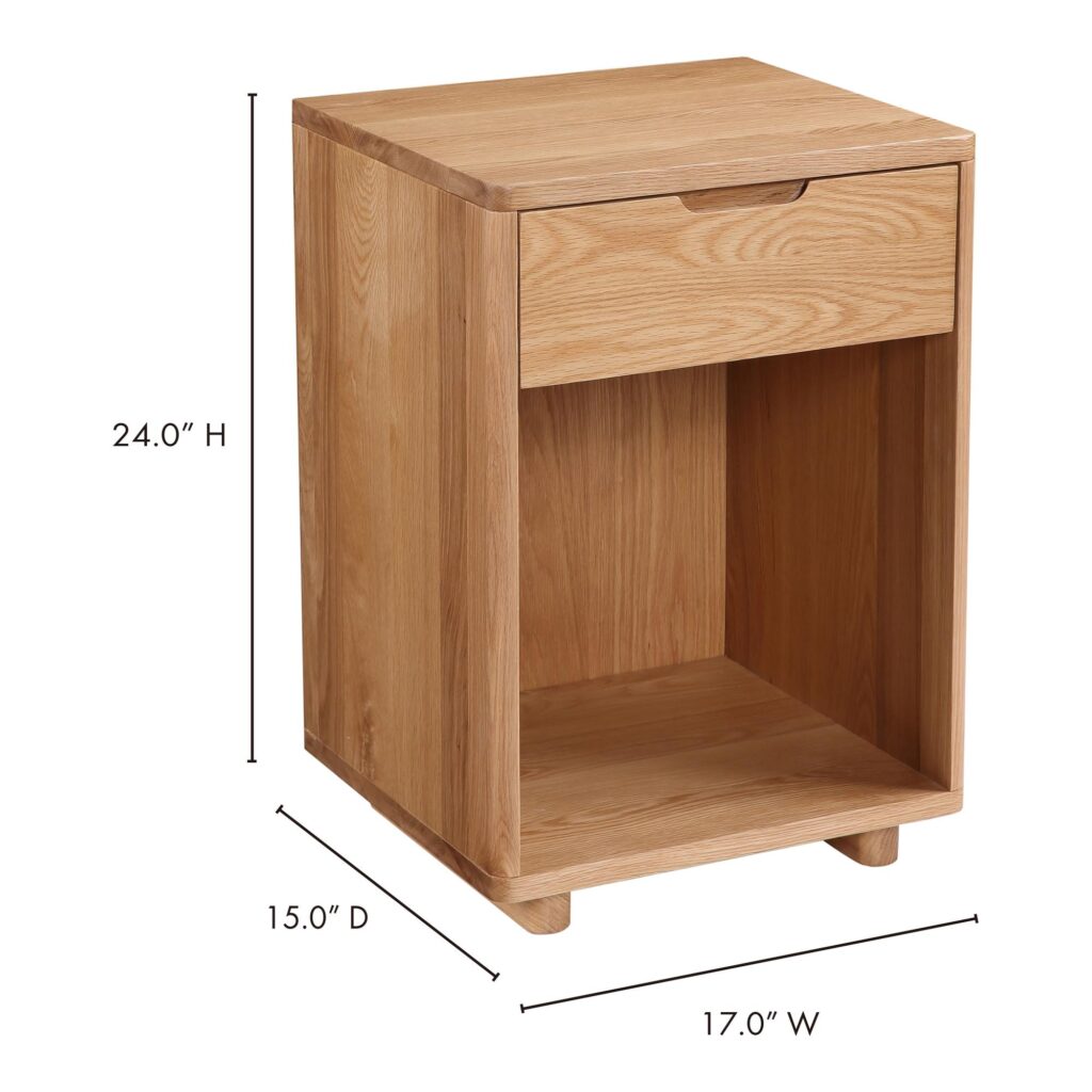 Osamu Oak Nightstand - Image 10