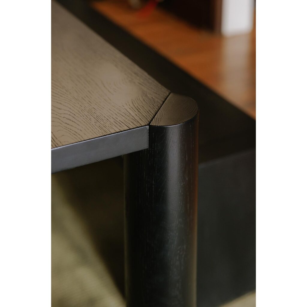 Post Dining Table Oak Black - Image 7