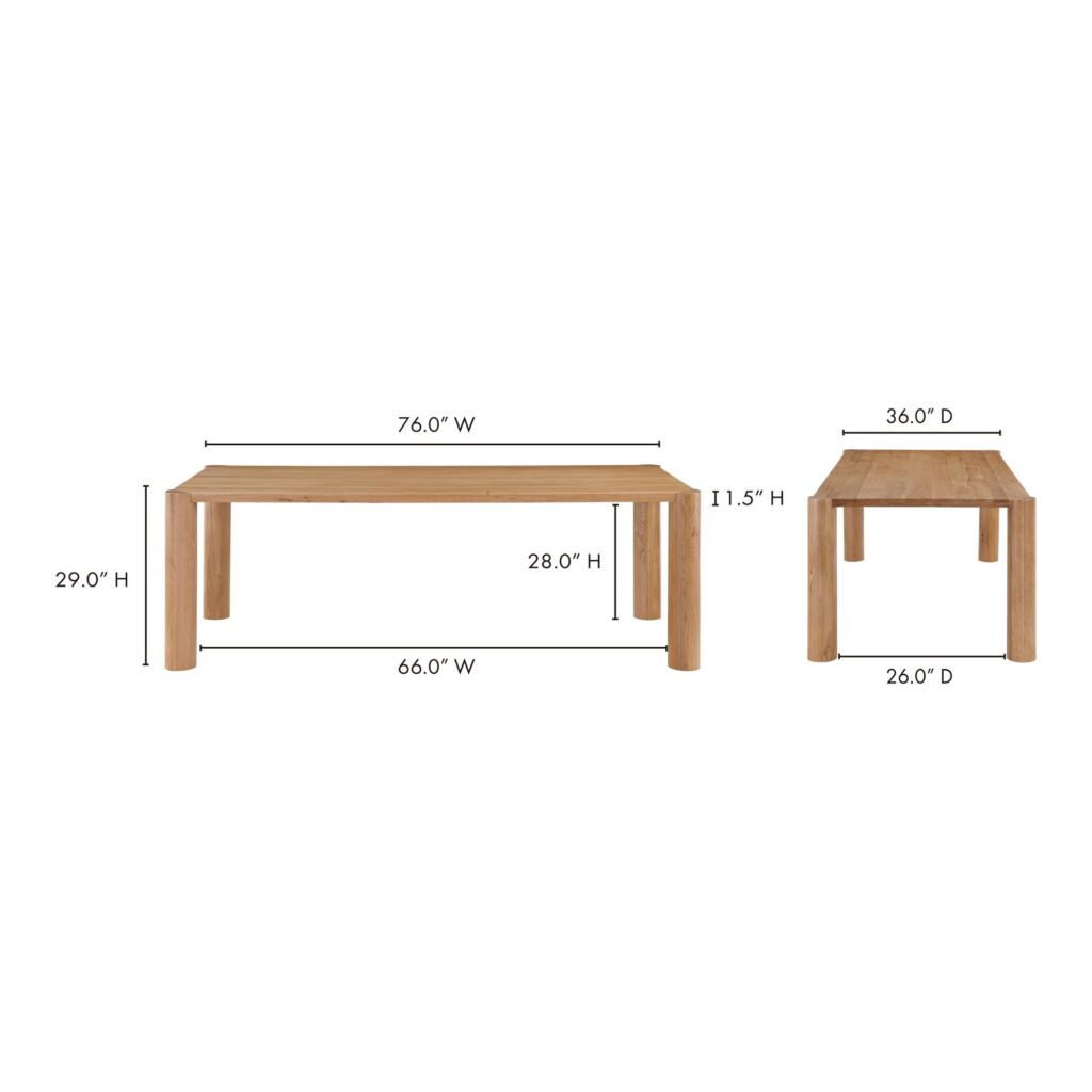 Post Dining Table Oak Natural - Image 8