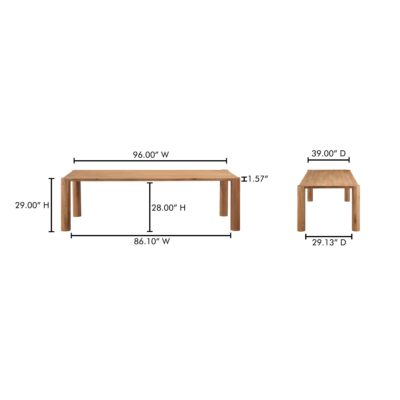 Post Large Table Large Natural Oak BC-1112-18-0 BC 1112 18 0 70