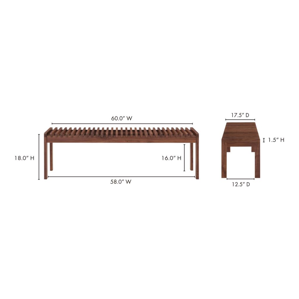 Rohe Bench Walnut Brown - Image 8