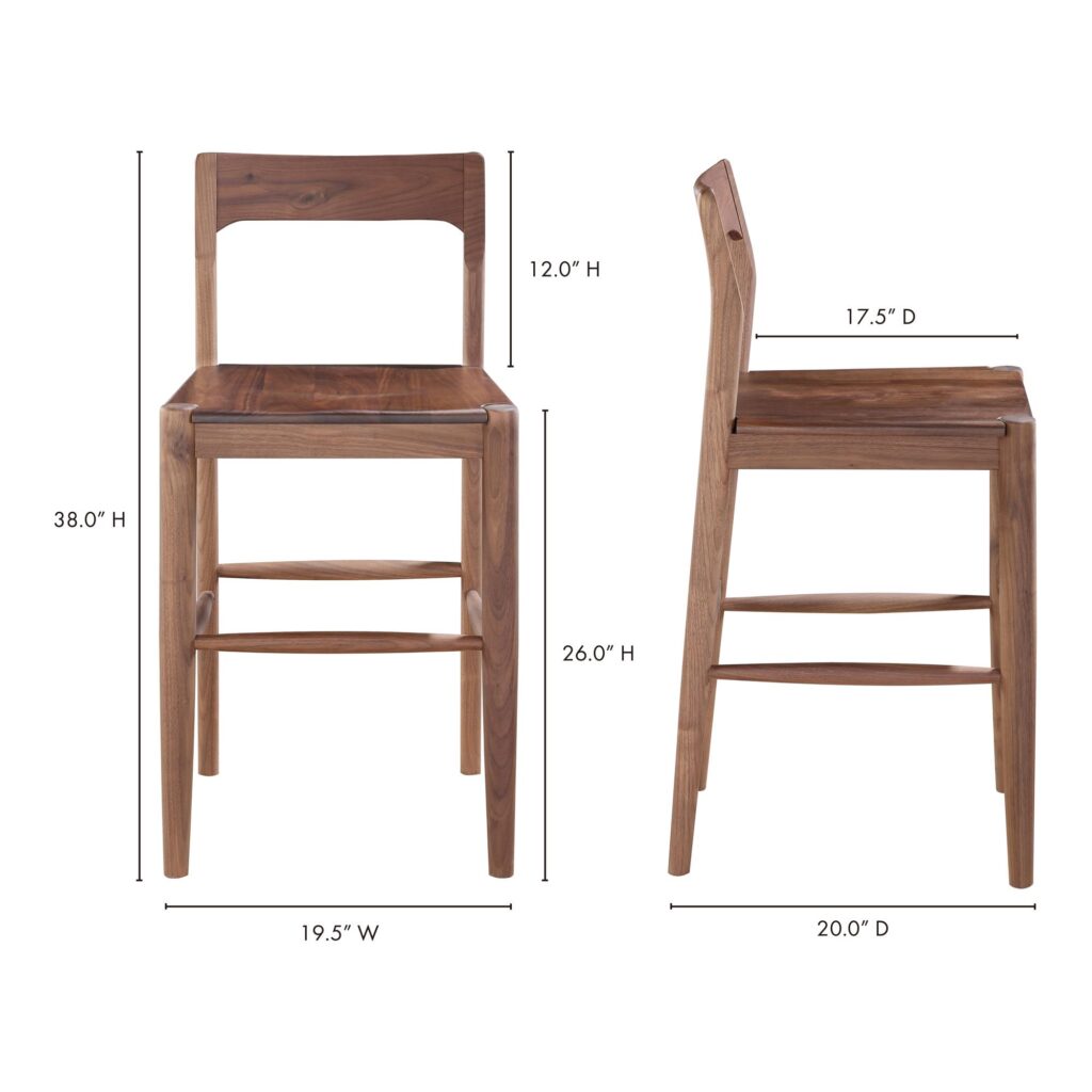 Owing Counter Stool Walnut Brown - Image 9