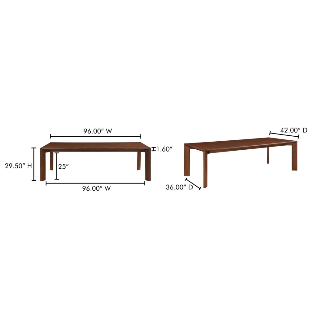 Daifuku Large Dining Table Brown - Image 10