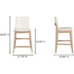 Deco Oak Counter Stool White PVC BC-1138-05 BC 1138 05 70