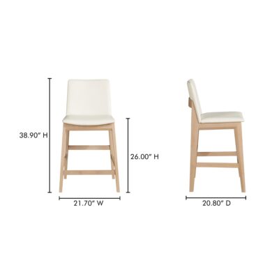 Deco Oak Counter Stool White PVC BC-1138-05 BC 1138 05 70