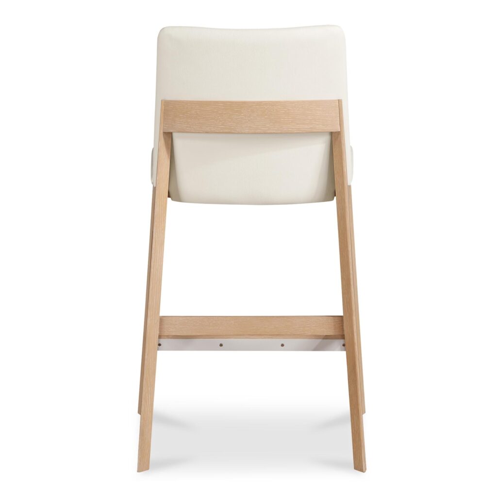 Deco Oak Counter Stool White PVC - Image 4