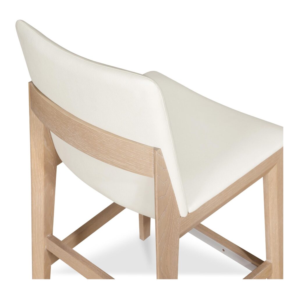 Deco Oak Counter Stool White PVC - Image 5