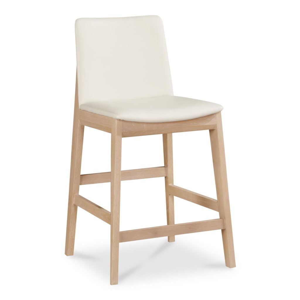 Deco Oak Counter Stool White PVC - Image 2