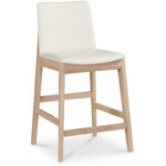 Deco Oak Counter Stool White PVC BC-1138-05 BC 1138 05 Deco diagR shadsilo