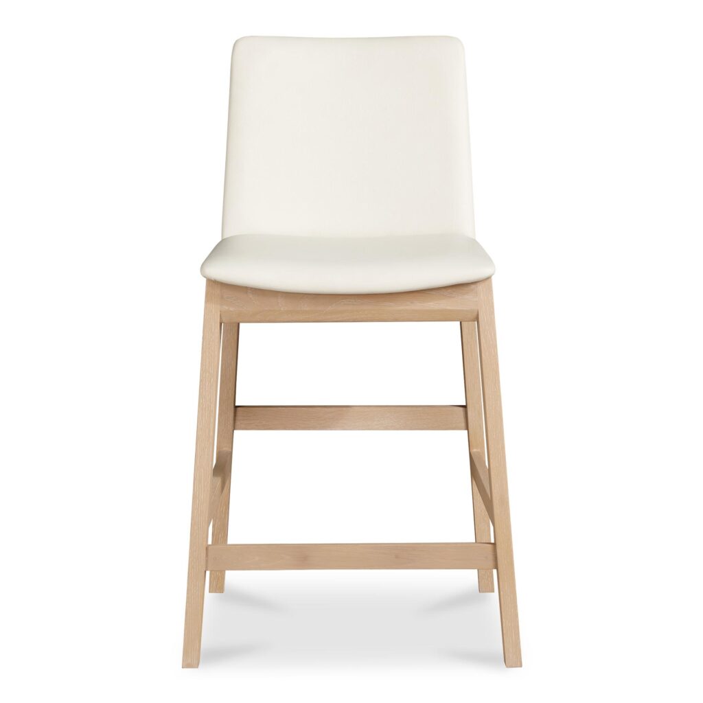 Deco Oak Counter Stool White PVC