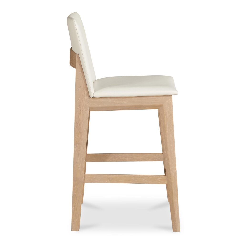 Deco Oak Counter Stool White PVC - Image 3