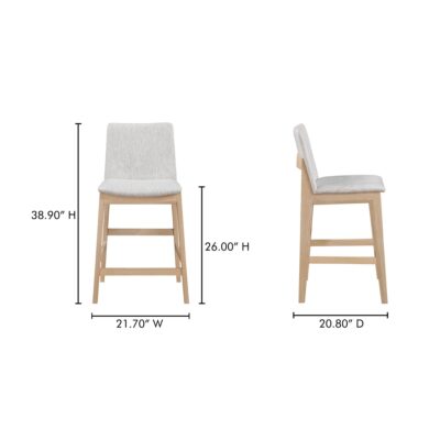 Deco Oak Counter Stool Light Grey BC-1138-29 BC 1138 29 70