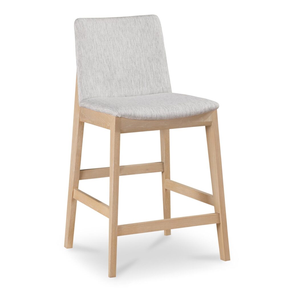 Deco Oak Counter Stool Light Grey - Image 2