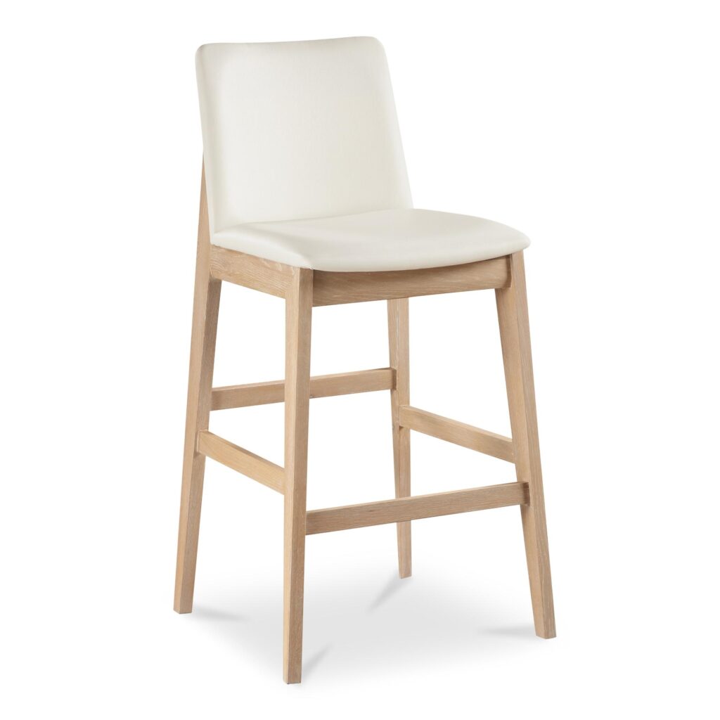 Deco Oak Barstool PVC White - Image 2