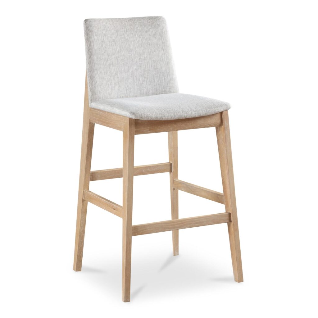 Deco Oak Barstool Light Grey - Image 2