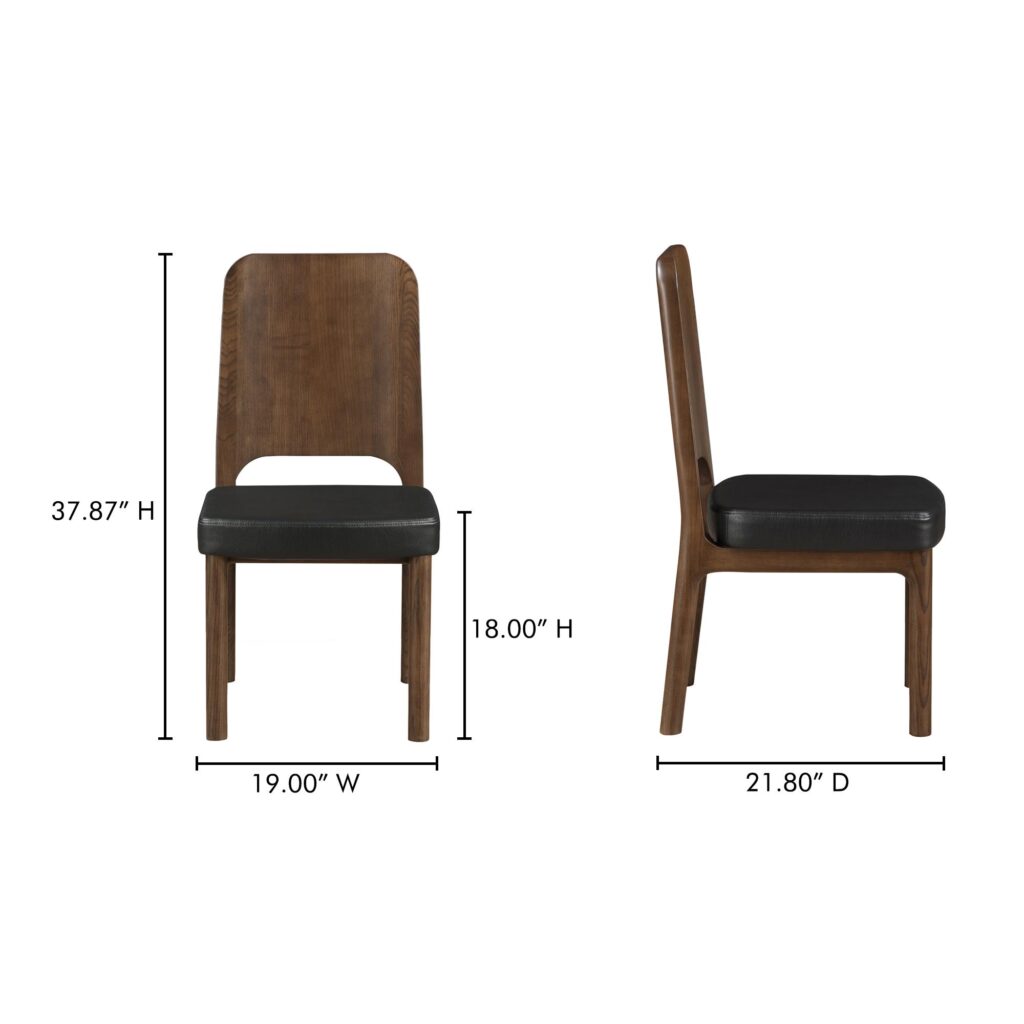 Kerr Dining Chair Walnut Stained Black Vegan Leather-Set Of Two - Image 10