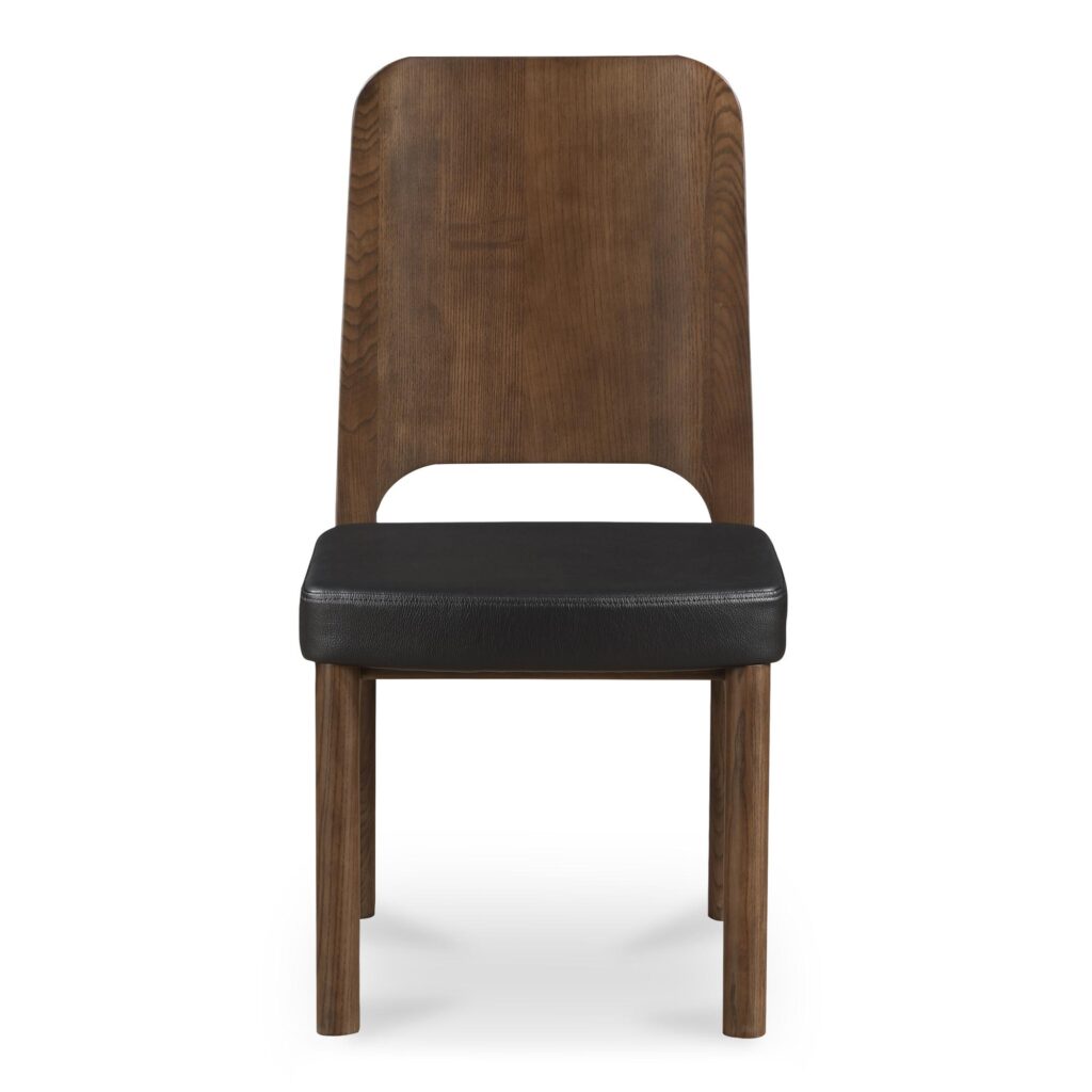 Kerr Dining Chair Walnut Stained Black Vegan Leather-Set Of Two - Image 4