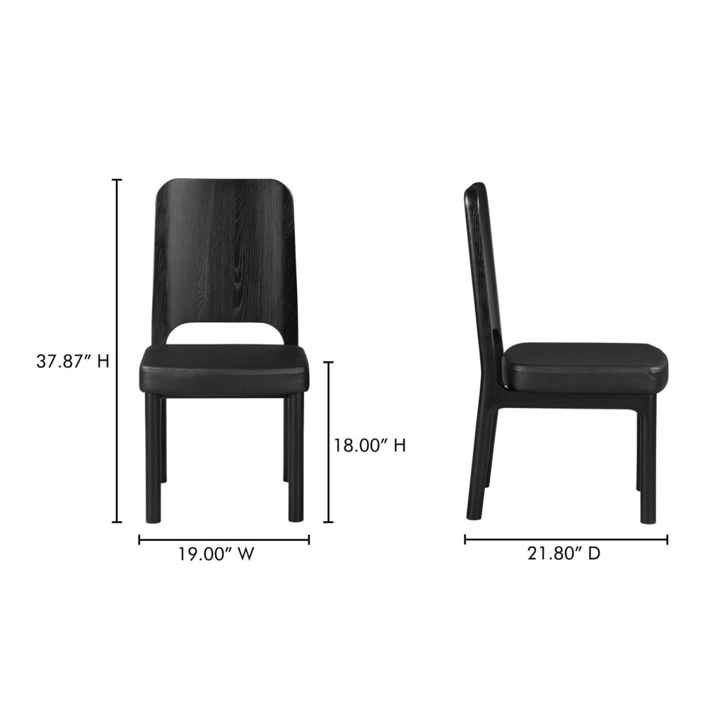 Kerr Dining Chair Vegan Leather Black-Set Of Two - Image 10