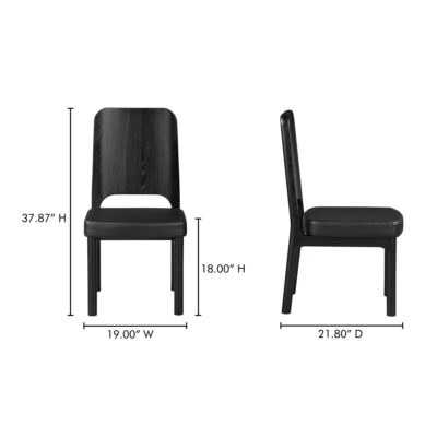 Kerr Dining Chair Vegan Leather Black-Set Of Two BC-1143-02 BC 1143 02 70