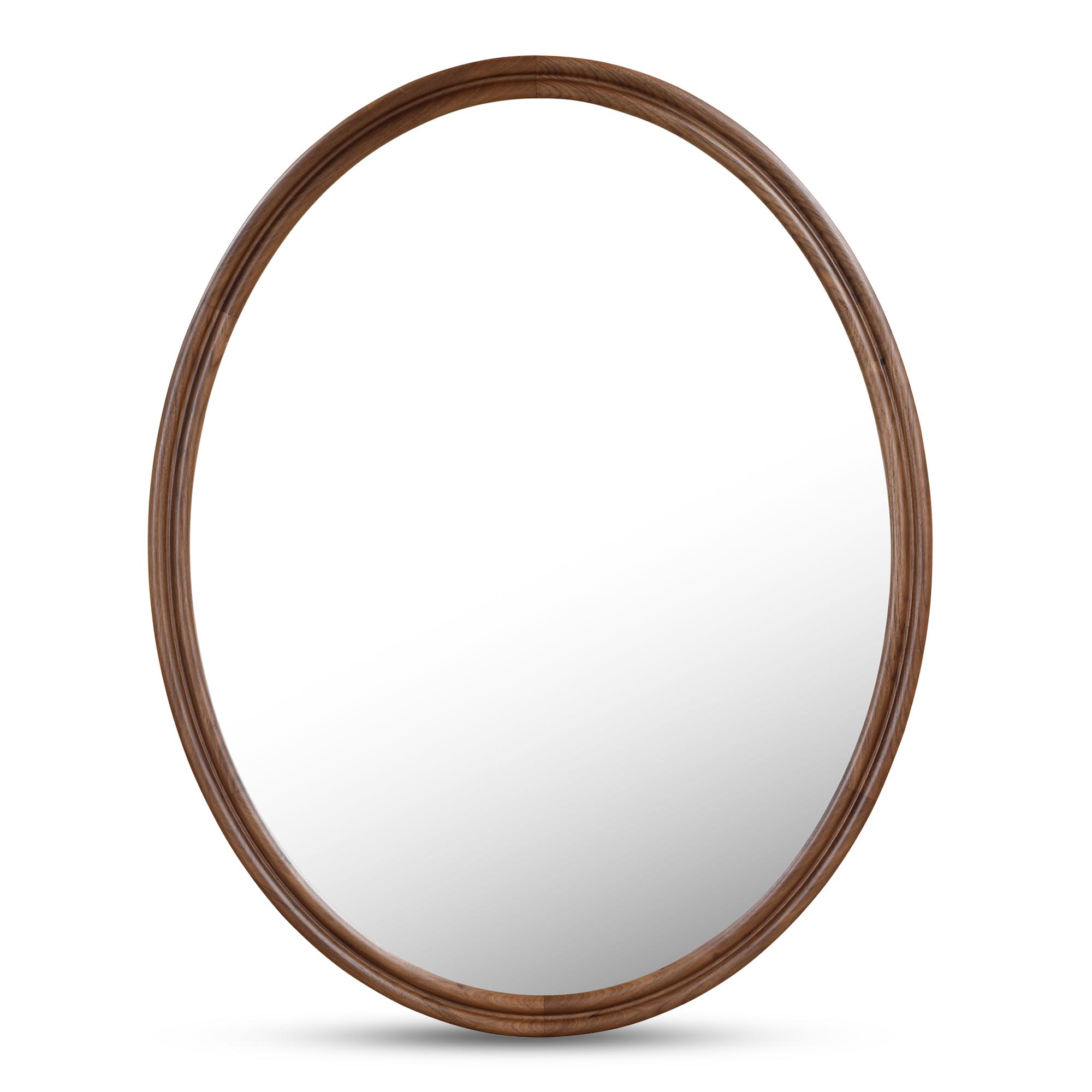 Alcott Oval Mirror Walnut