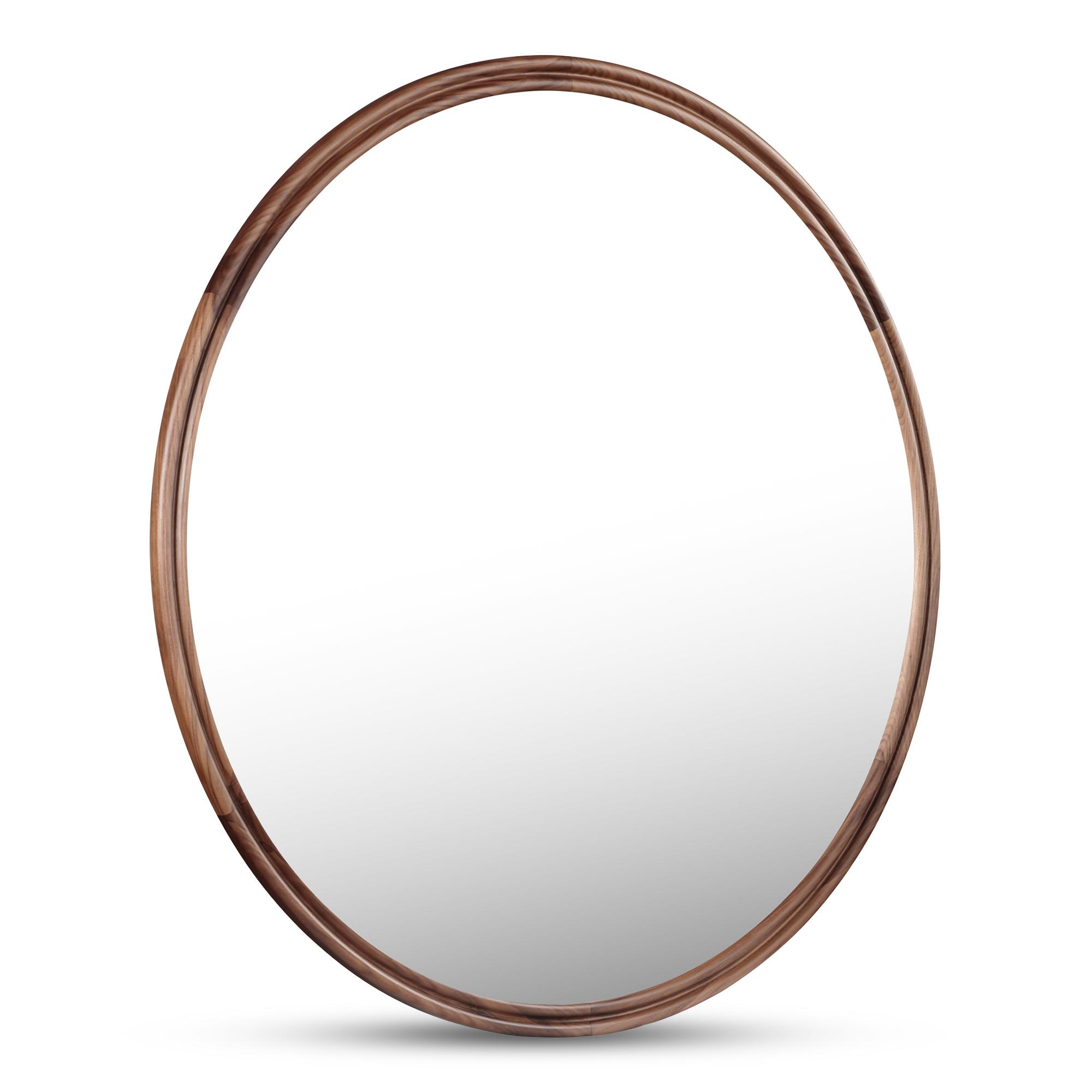 Alcott Small Round Mirror Walnut 2 Alcott Small Round Mirror Walnut - Image 2