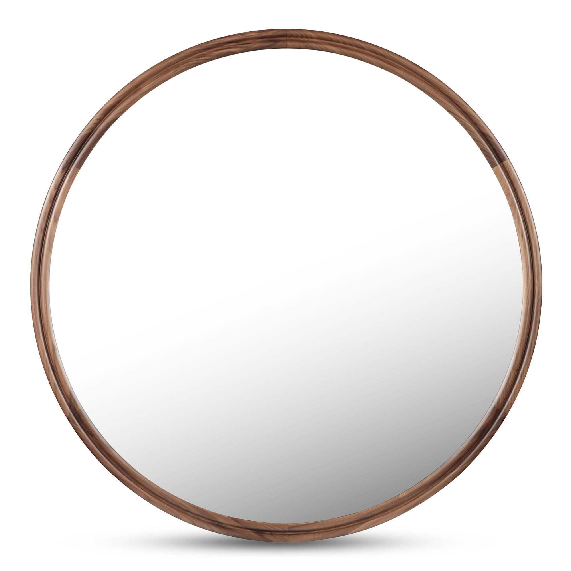 Alcott Small Round Mirror Walnut