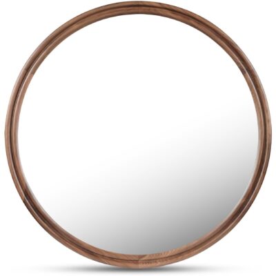Alcott Large Round Mirror Walnut