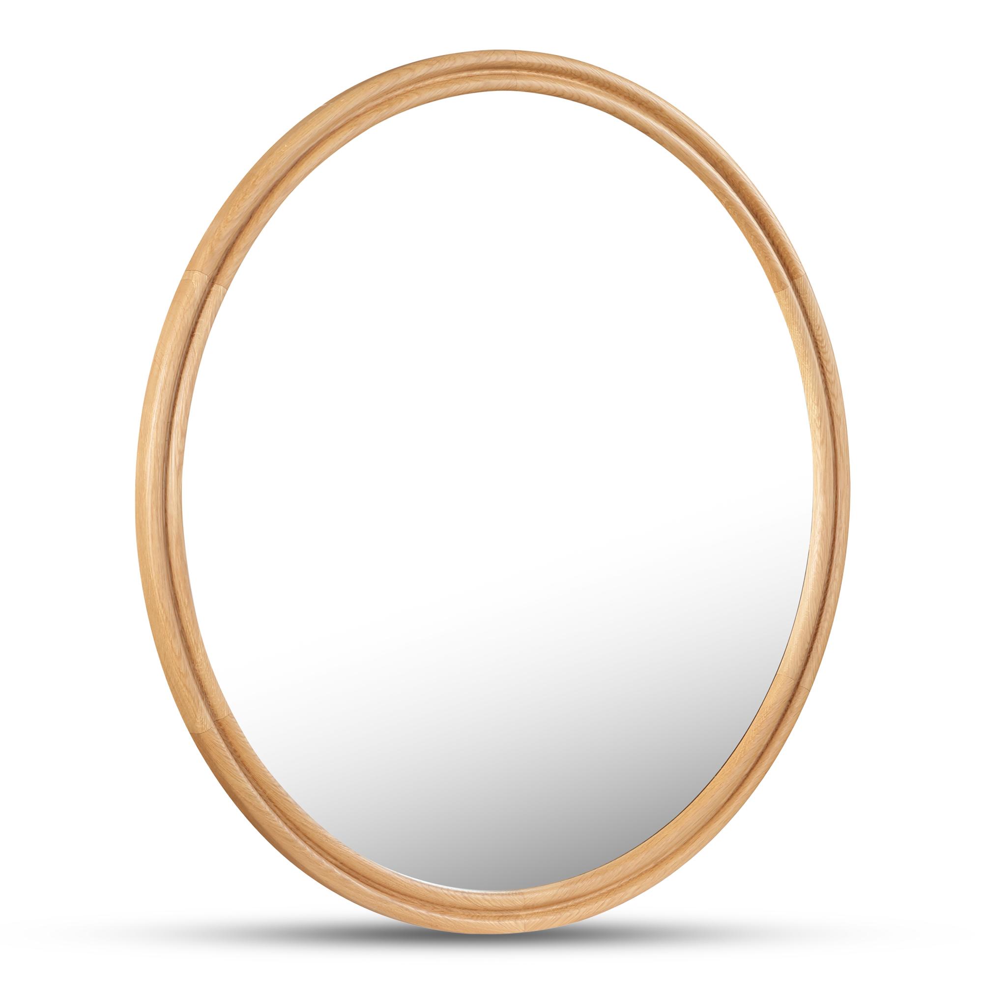 Alcott Large Round Mirror Oak 2 Alcott Large Round Mirror Oak - Image 2