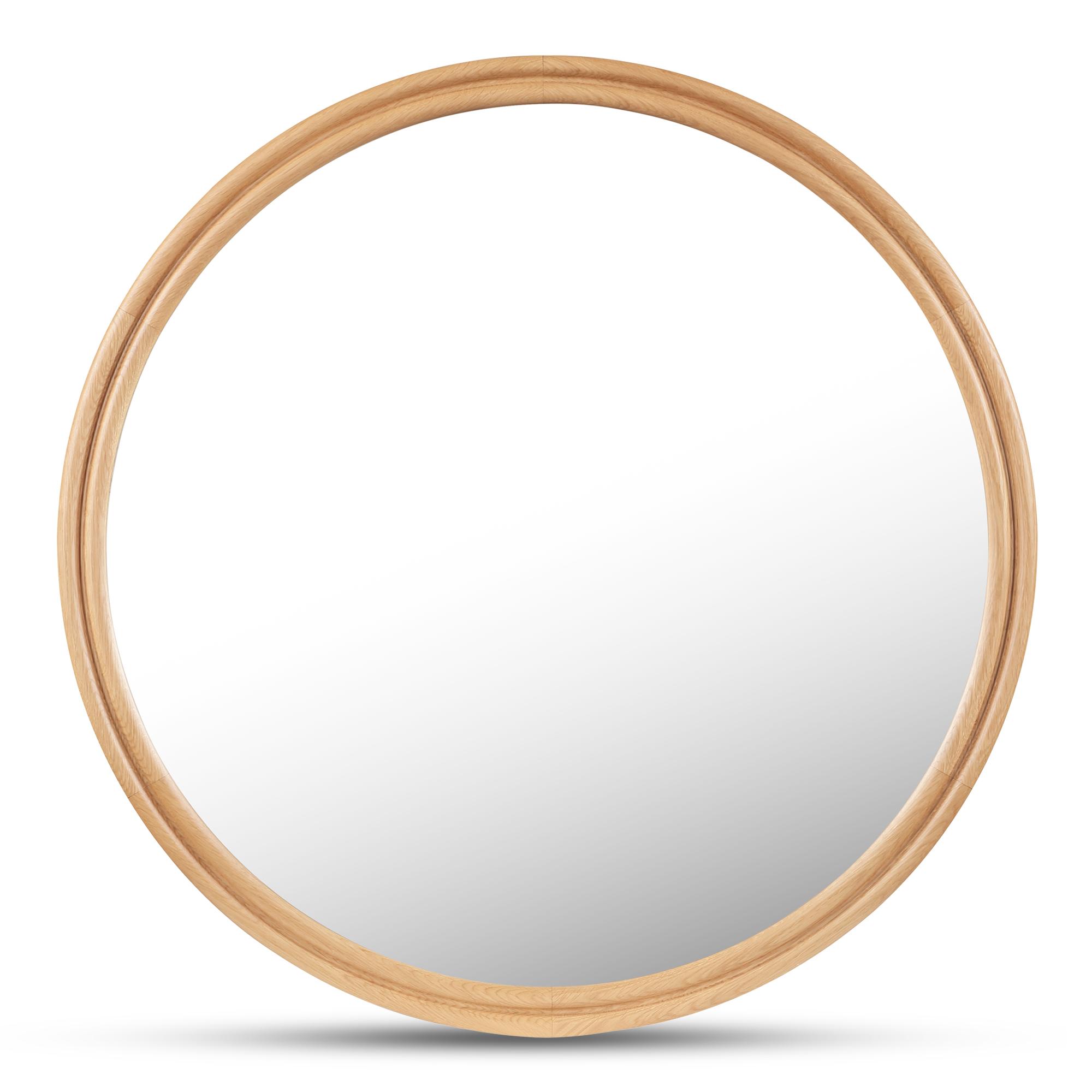 Alcott Large Round Mirror Oak
