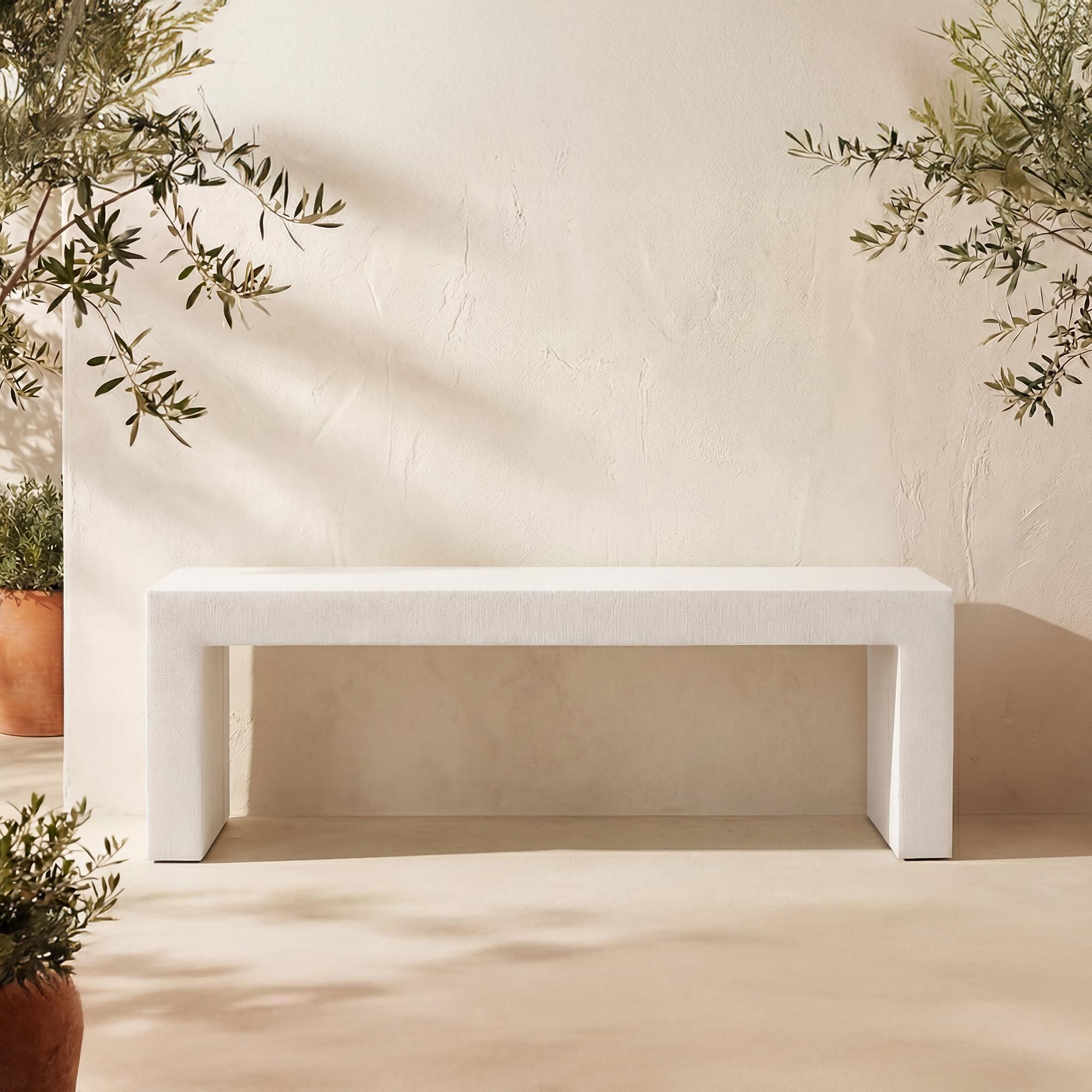 Lazarus Outdoor Bench White 7 Lazarus Outdoor Bench White - Image 7