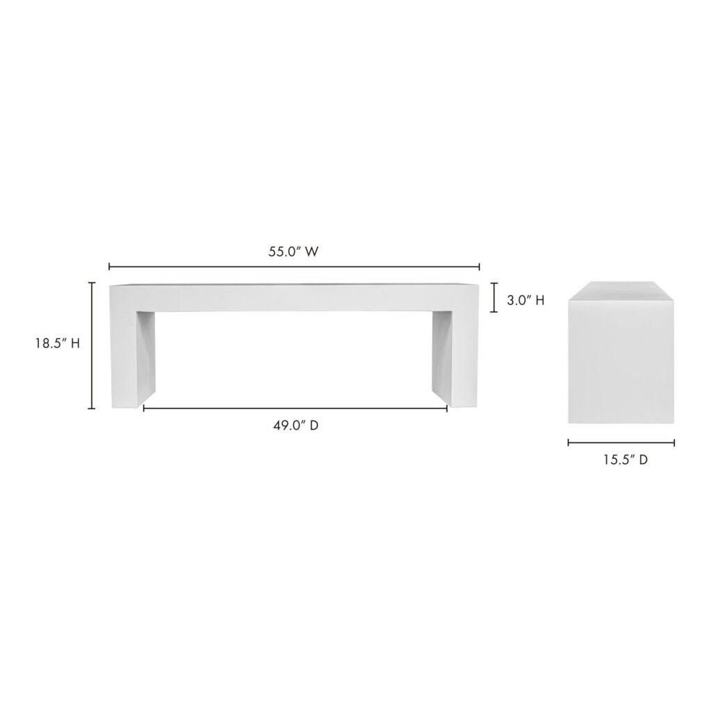 Lazarus Outdoor Bench White - Image 7