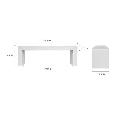 Lazarus Outdoor Bench White BQ-1005-18 BQ 1005 18 70