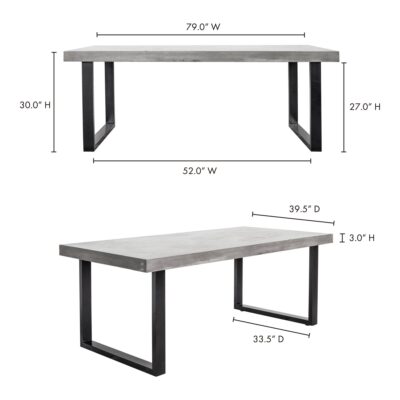 Jedrik Outdoor Dining Table Large BQ-1018-25-0 BQ 1018 25 70