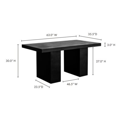 Aurelius 2 Outdoor Dining Table Black BQ-1021-02-0 BQ 1021 02 70