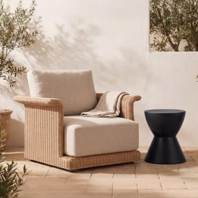 Hourglass Outdoor Stool Black