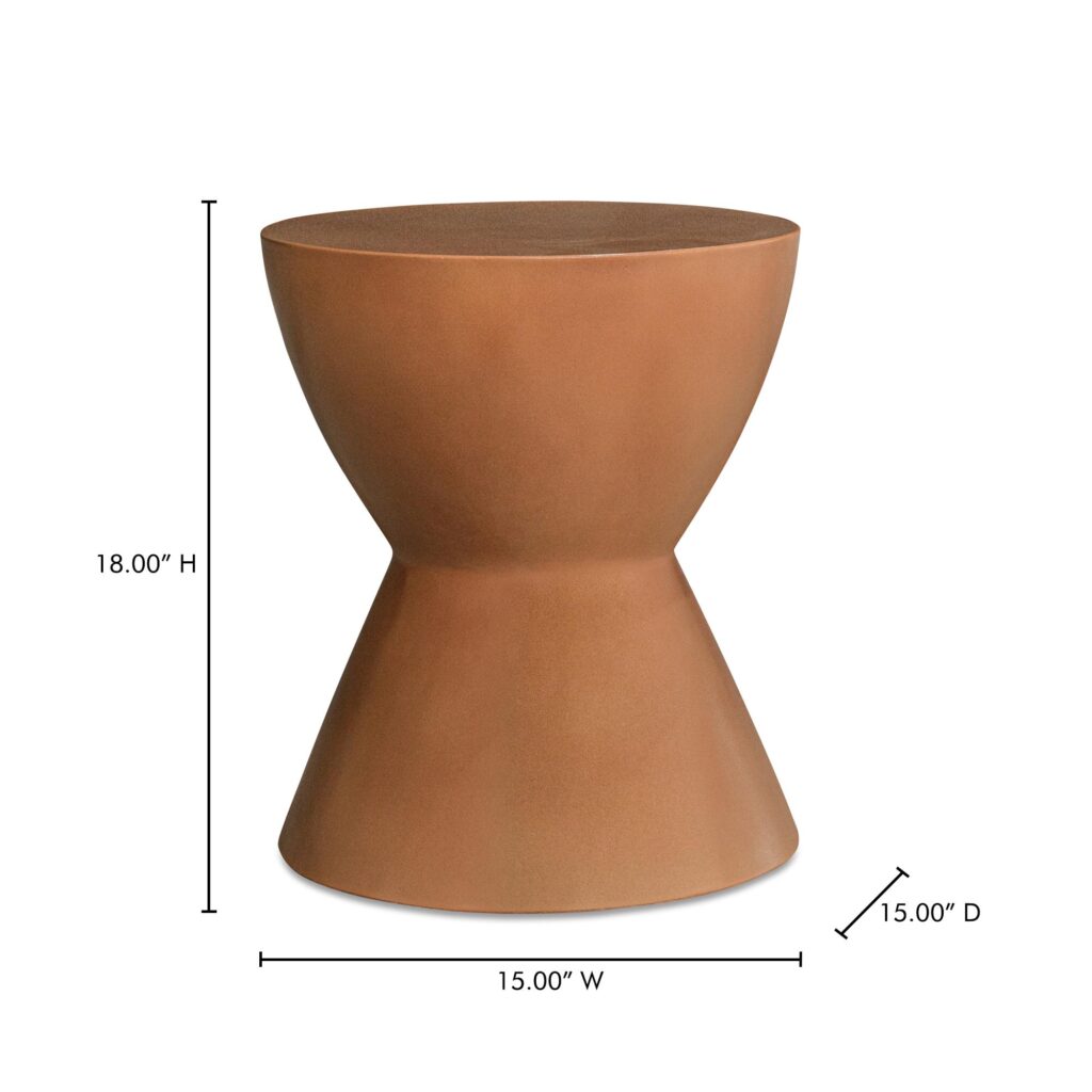 Hourglass Outdoor Stool Terracotta - Image 5