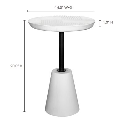 Foundation Outdoor Accent Table White BQ-1046-18 BQ 1046 18 70