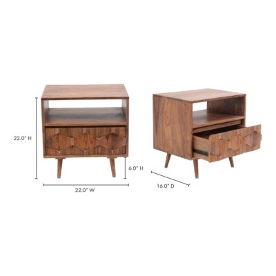 O2 Nightstand Brown BZ-1022-24 BZ 1022 24 70