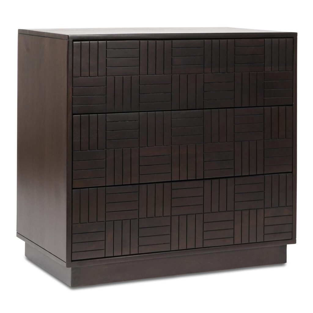 Denman 3 Drawer Nightstand Dark Brown - Image 3