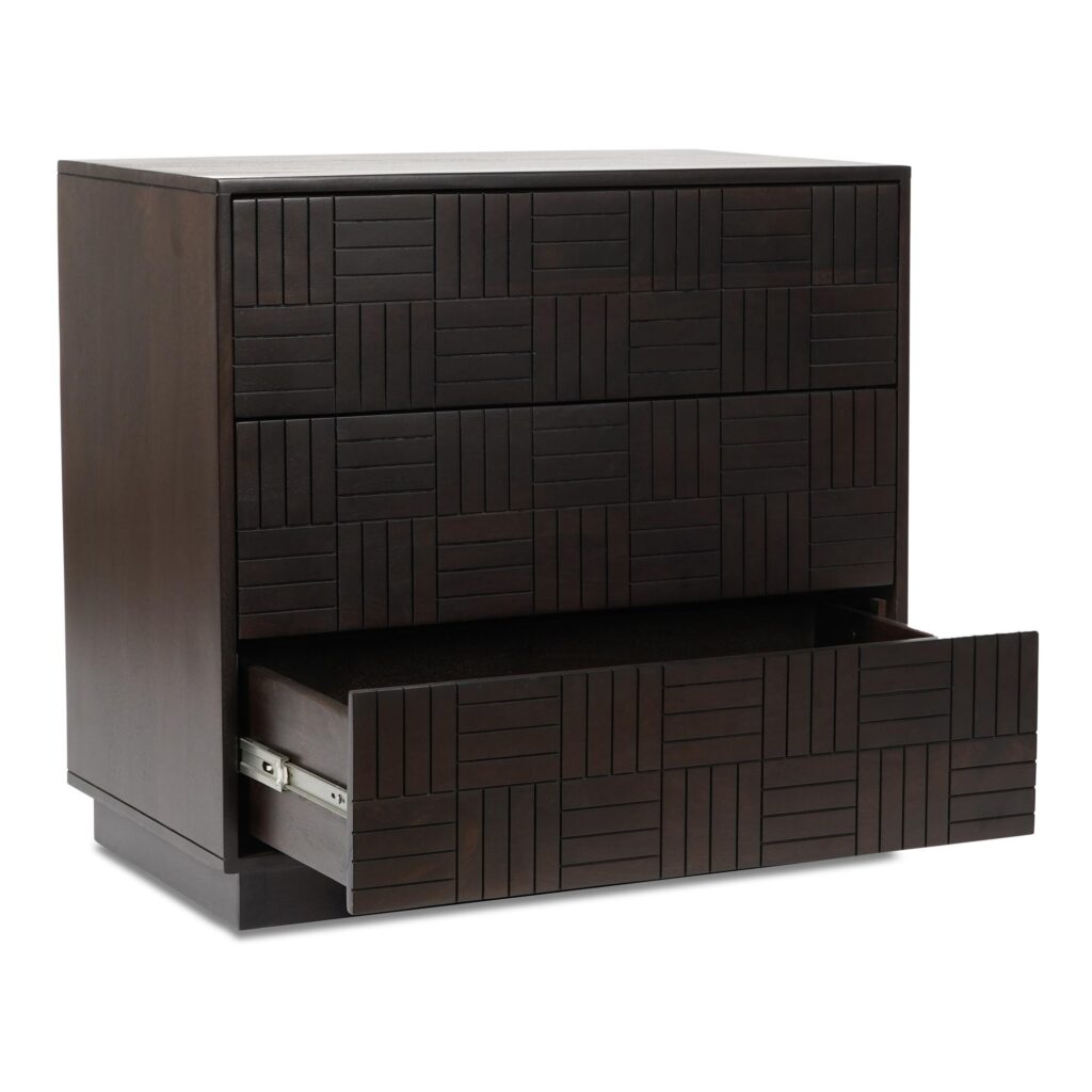 Denman 3 Drawer Nightstand Dark Brown - Image 4