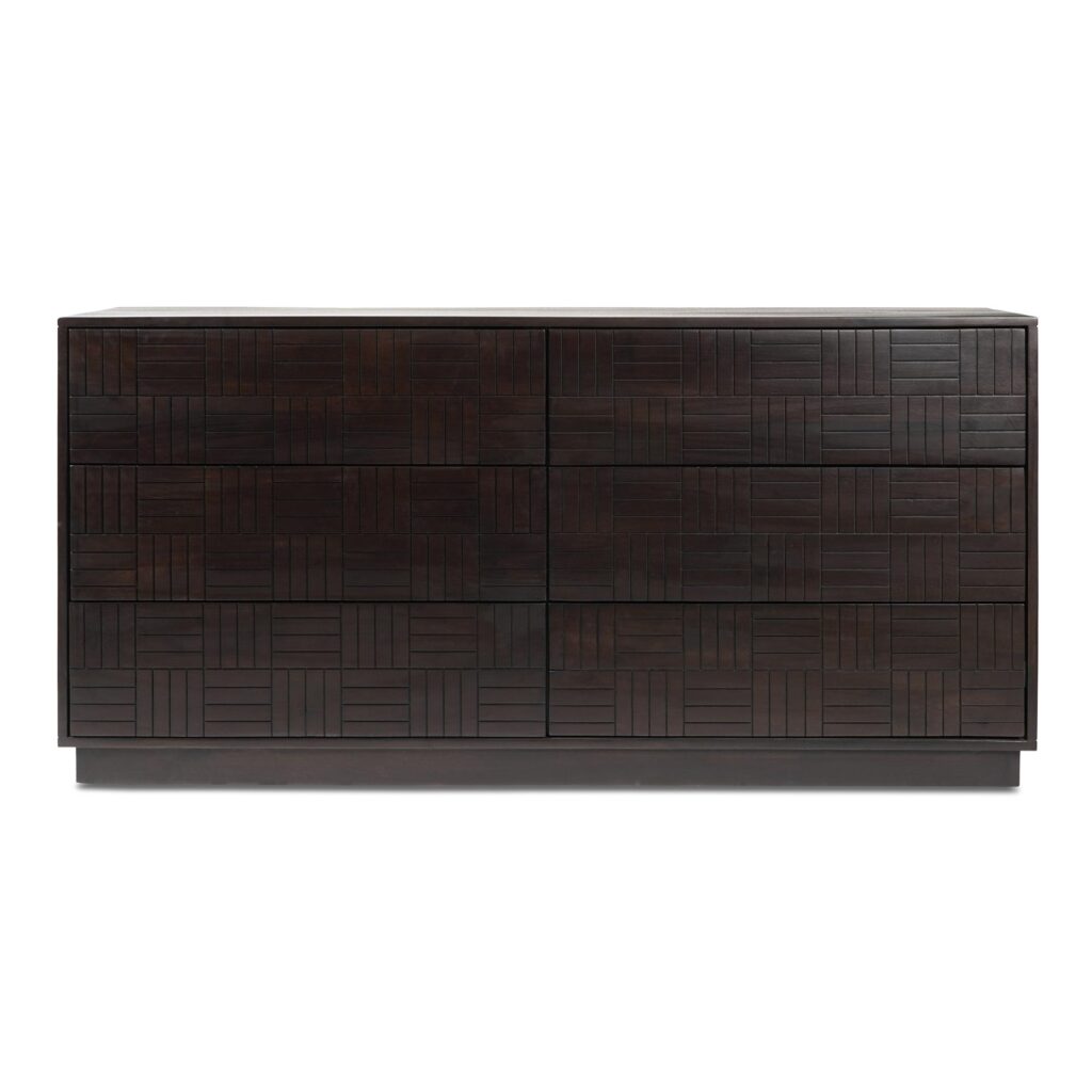 Denman 6 Drawer Dresser Dark Brown