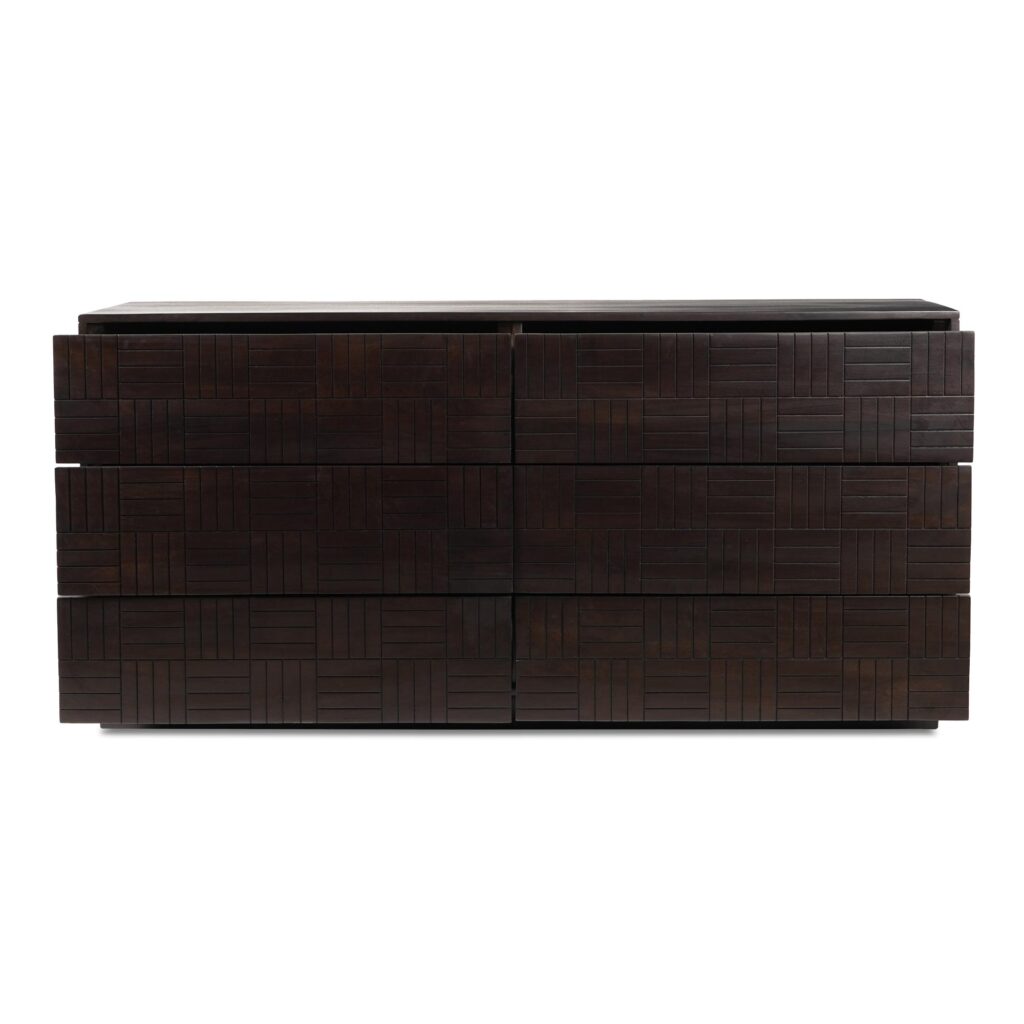 Denman 6 Drawer Dresser Dark Brown - Image 2