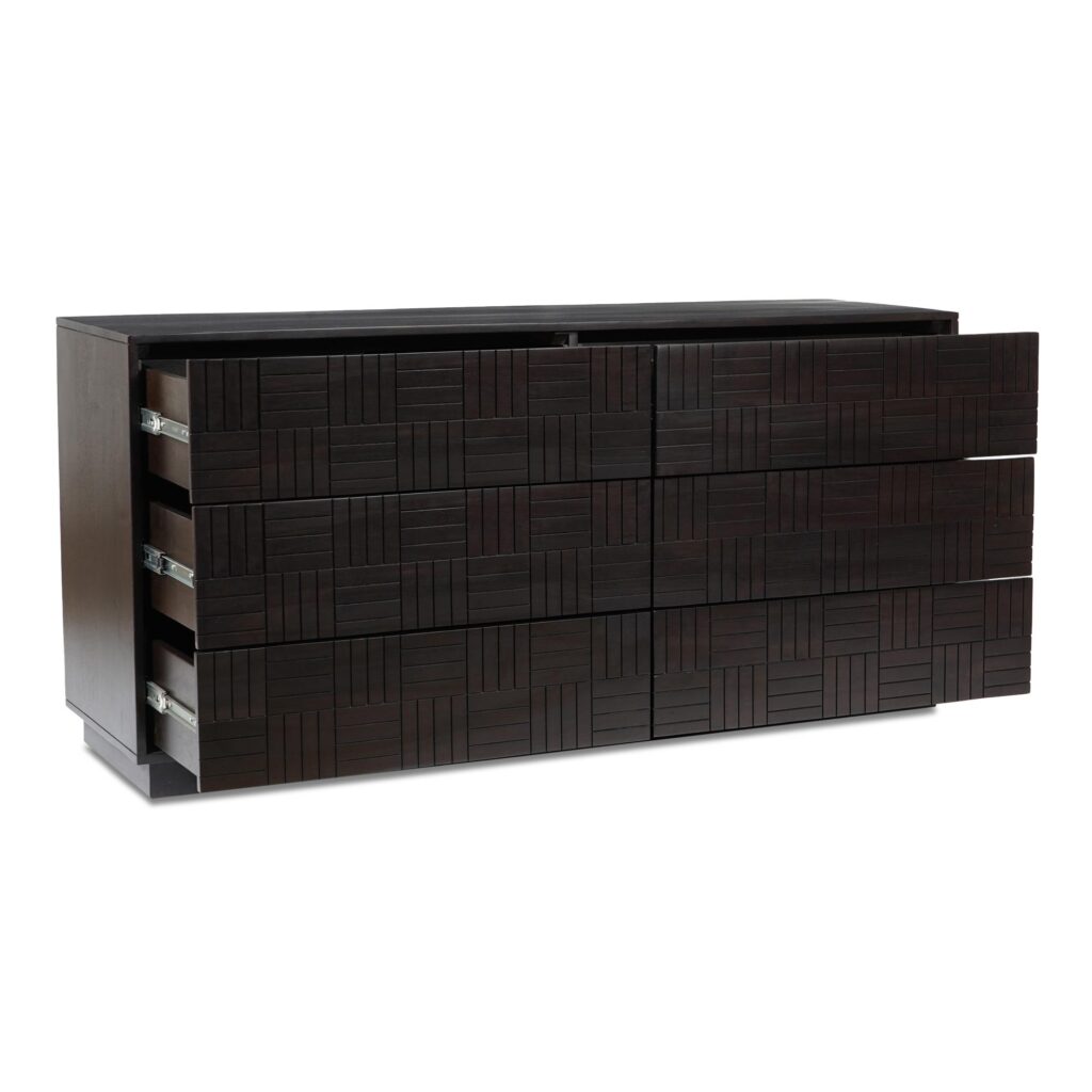 Denman 6 Drawer Dresser Dark Brown - Image 4