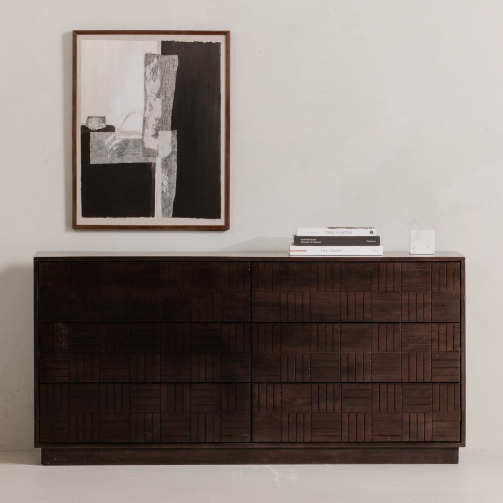 Denman 6 Drawer Dresser Dark Brown - Image 9