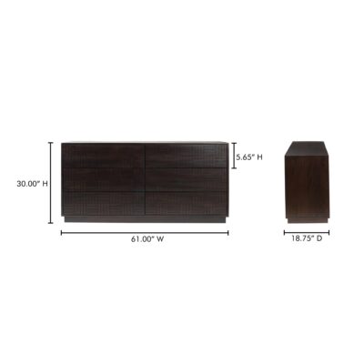 Denman 6 Drawer Dresser Dark Brown BZ-1139-20 BZ 1139 20 70