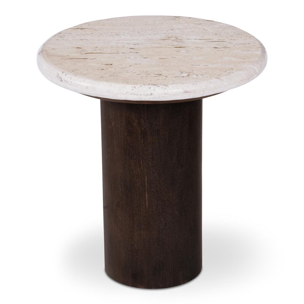 Landon Accent Table Beige Travertine - Image 2